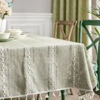 Toalha de Mesa Retangular em Linho de Algodão