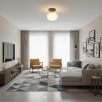 Modern Wooden Pendant Light with Frosted Glass – Minimalist Ceiling Lamp for Living Room, Kitchen & Dining