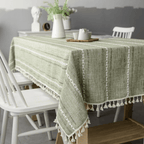 Toalha de Mesa Retangular em Linho de Algodão