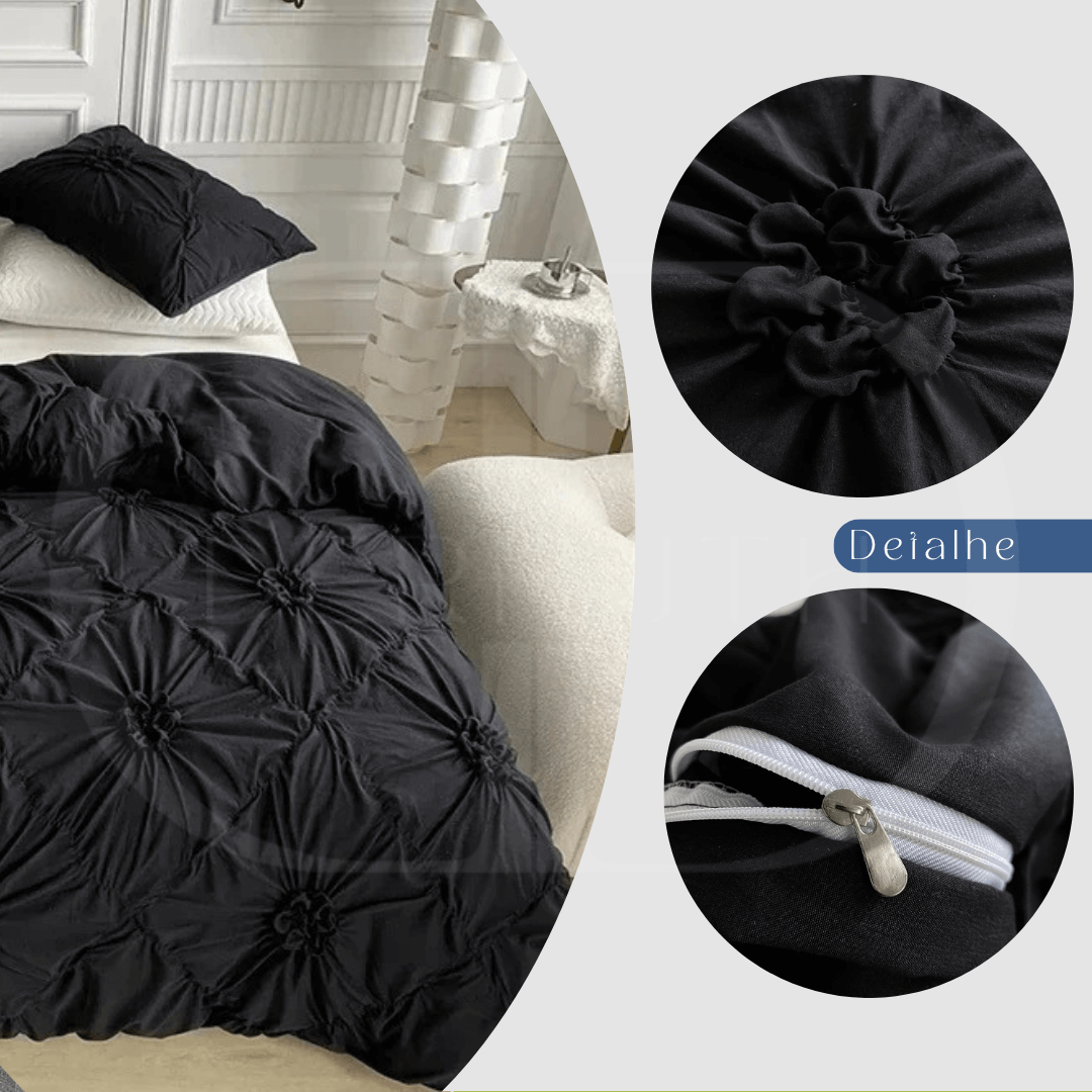 Capa de Edredon e Travesseiro Com Relevo