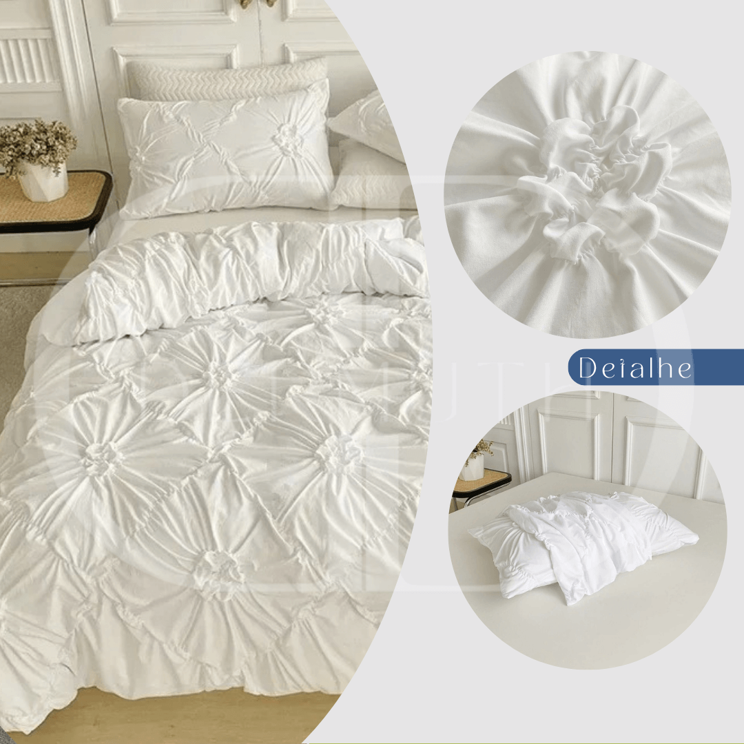 Capa de Edredon e Travesseiro Com Relevo