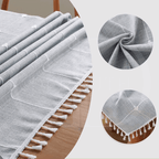 Toalha de Mesa Xadrez 3D com Franja – Estilo e Charme para sua Mesa