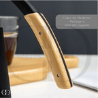 Abridor de Garrafas de Vinho – Formato de Alavanca com Cabo de Madeira