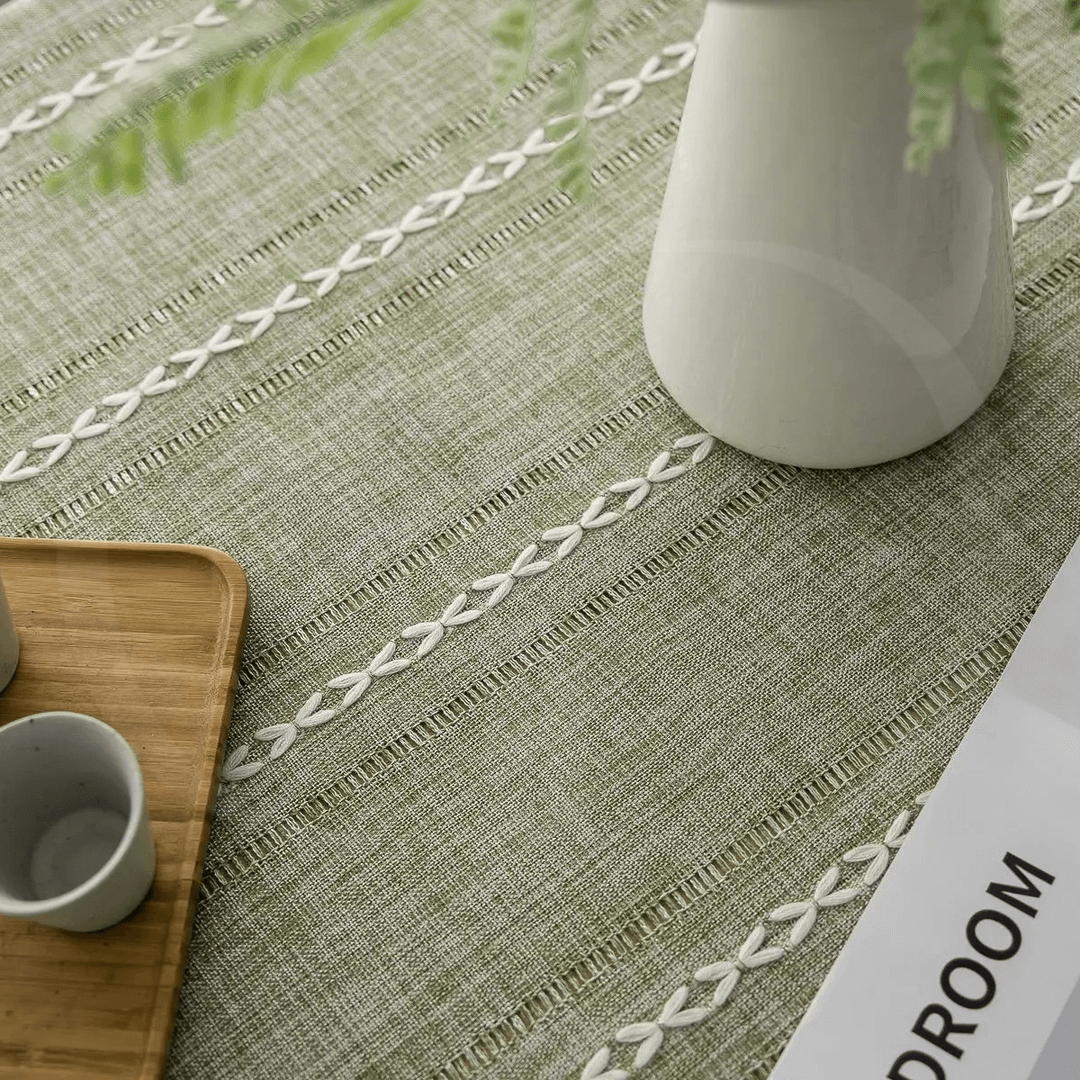 Toalha de Mesa Retangular em Linho de Algodão