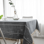 Toalha de Mesa Retangular em Linho de Algodão