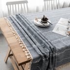 Toalha de Mesa Retangular em Linho de Algodão