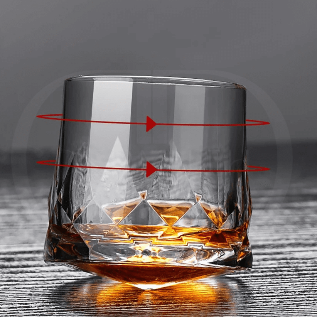 Copos Giratórios de Vidro para Whisky – Design Clássico com Efeito Spinning