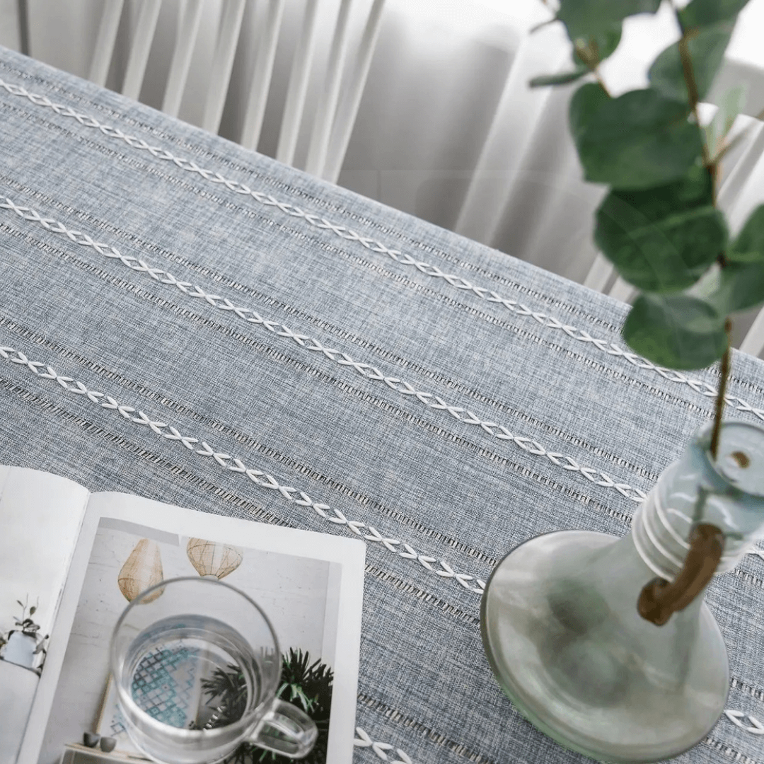Toalha de Mesa Retangular em Linho de Algodão