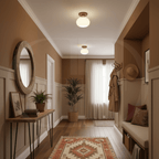 Modern Wooden Pendant Light with Frosted Glass – Minimalist Ceiling Lamp for Living Room, Kitchen & Dining