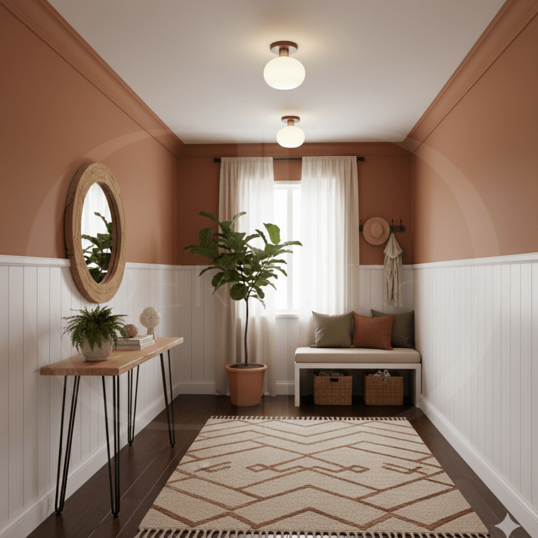 Modern Wooden Pendant Light with Frosted Glass – Minimalist Ceiling Lamp for Living Room, Kitchen & Dining