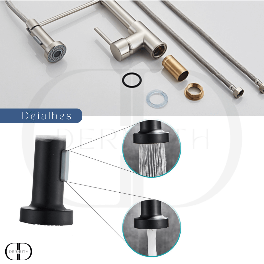 Torneira Gourmet Flexível com Bico Retrátil