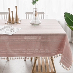 Toalha de Mesa Retangular em Linho de Algodão