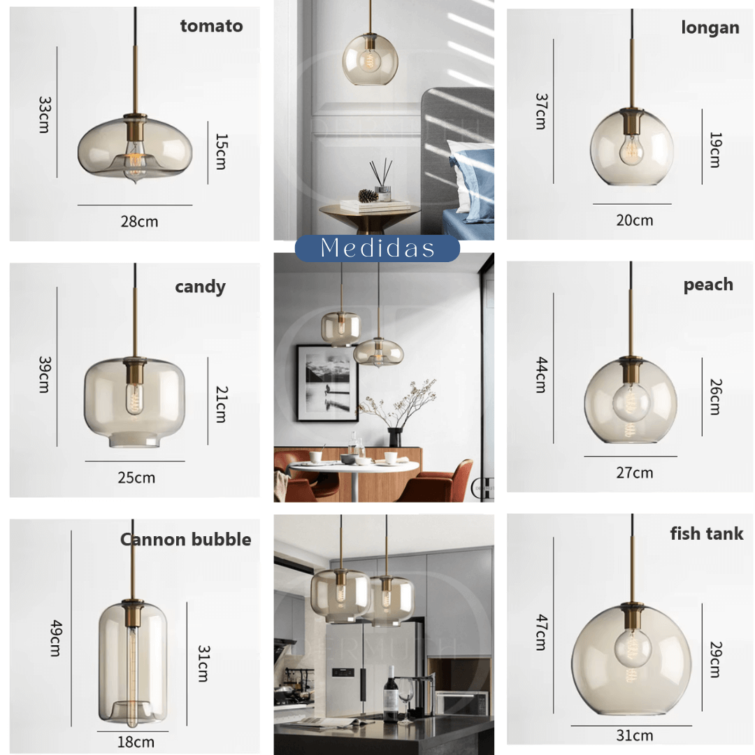 Luminária Formatos Modernos de Vidro