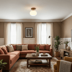 Modern Wooden Pendant Light with Frosted Glass – Minimalist Ceiling Lamp for Living Room, Kitchen & Dining