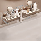No-Drill Walnut Aluminum Faucet Rack: Hollow Drainage & Heavy-Duty
