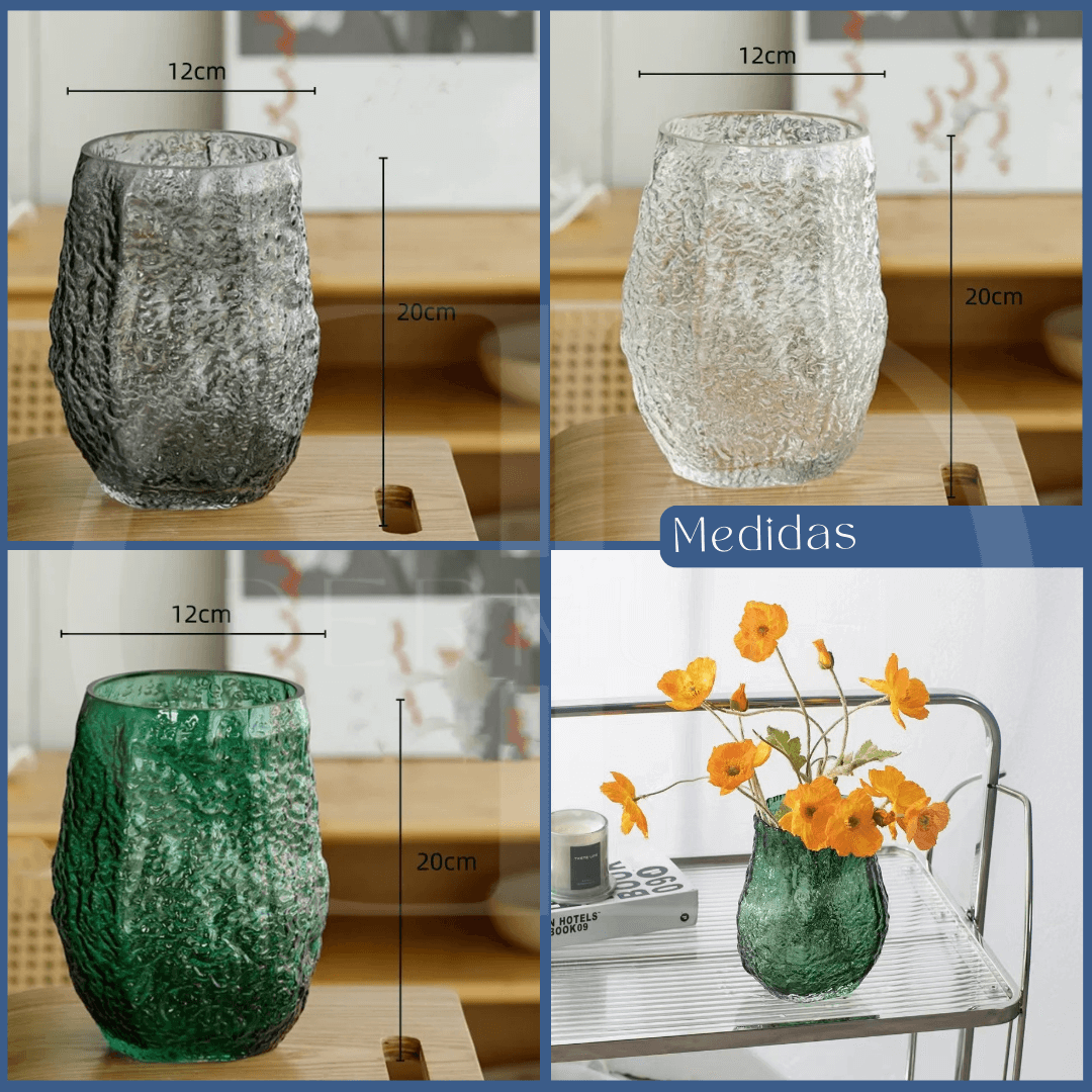 Vaso de Vidro Transparente – Design Ondulado