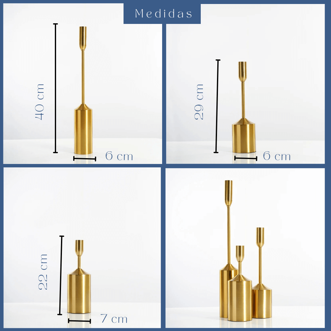 Castiçal de Metal Dourado – Roma