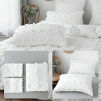 Jogo de Cama Dupla Face com Detalhes Tufted e Pompons