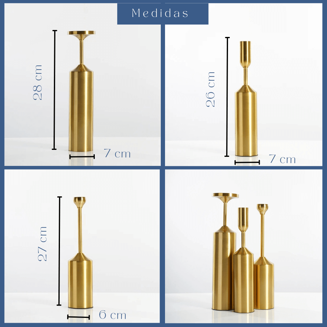Castiçal de Metal Dourado – Roma