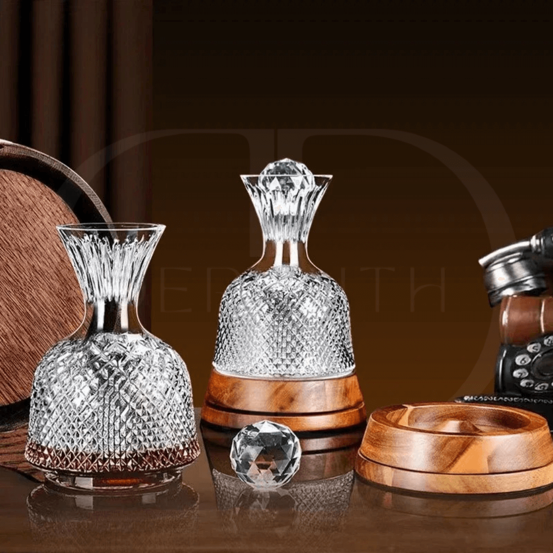Decanter de Vinho - Cristal com Base Giratória