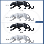 Escultura de Pantera Geométrica em Resina