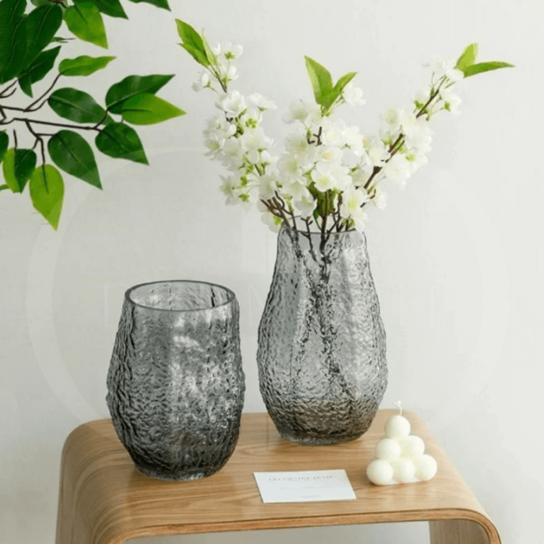 Vaso de Vidro Transparente – Design Ondulado