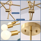 Lustre Moderno Dourado Luxuoso