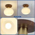 Modern Wooden Pendant Light with Frosted Glass – Minimalist Ceiling Lamp for Living Room, Kitchen & Dining