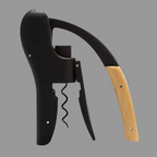 Abridor de Garrafas de Vinho – Formato de Alavanca com Cabo de Madeira