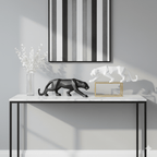 Escultura de Pantera Geométrica em Resina