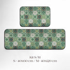 Waterproof Kitchen Mat Green Tiles
