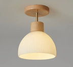 Lustre de Teto Contemporâneo em Vidro Fosco Dourado