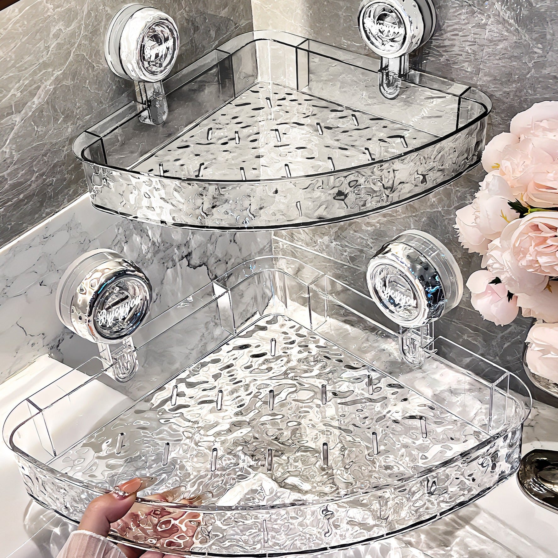 No-Drill Wavy Shelf – Large Surface & Strong Load-Bearing