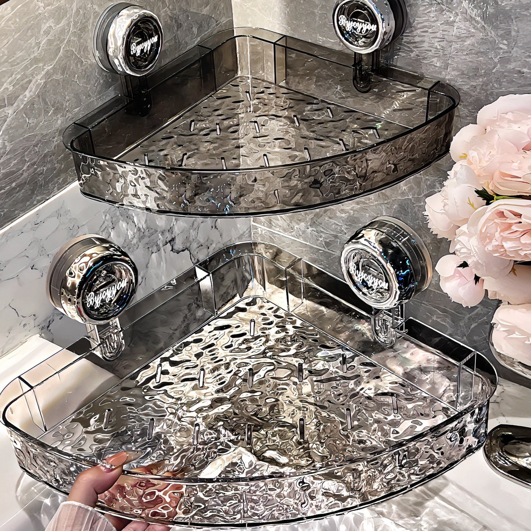 No-Drill Wavy Shelf – Large Surface & Strong Load-Bearing