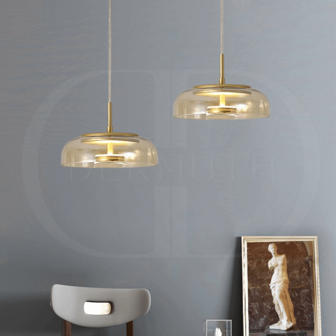 Modern Glass Dome Pendant Light – Elegant Hanging Ceiling Lamp for Kitchen, Dining & Living Room