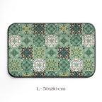 Waterproof Kitchen Mat Green Tiles