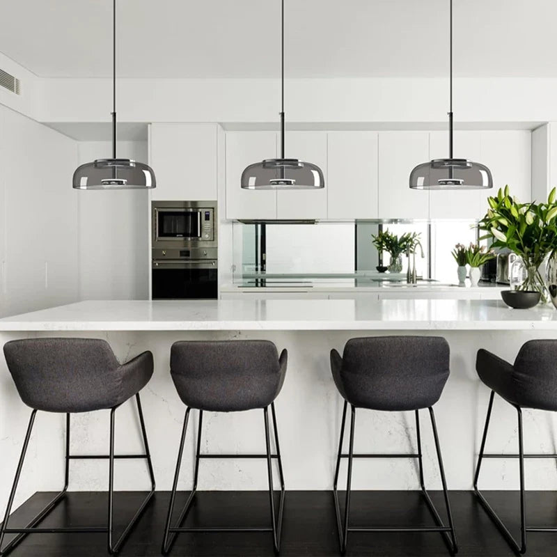 Modern Glass Dome Pendant Light – Elegant Hanging Ceiling Lamp for Kitchen, Dining & Living Room