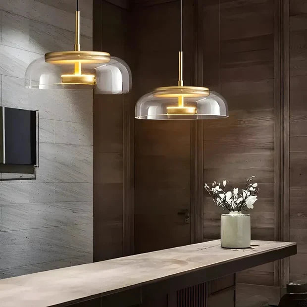 Modern Glass Dome Pendant Light – Elegant Hanging Ceiling Lamp for Kitchen, Dining & Living Room