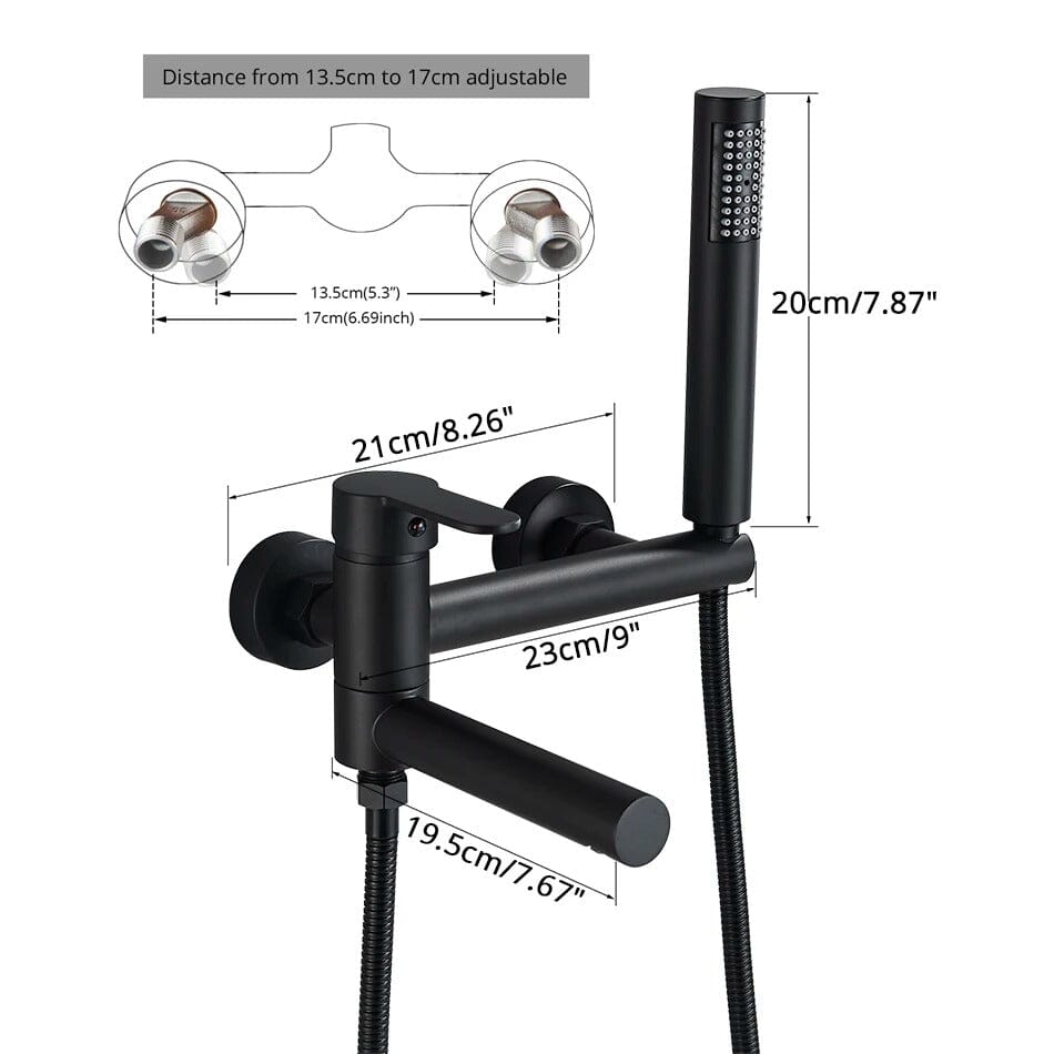 Torneira De Parede Para Banheira Monocomando Com Ducha Manual Troover