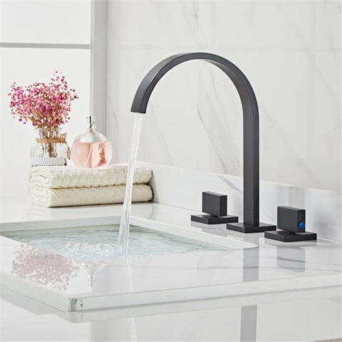 Torneira Moderna Duplo Comando Folt Lavatório 3 peças Misturador