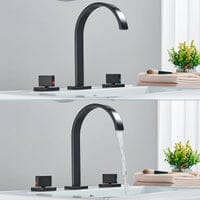 Torneira Moderna Duplo Comando Folt Lavatório 3 peças Misturador