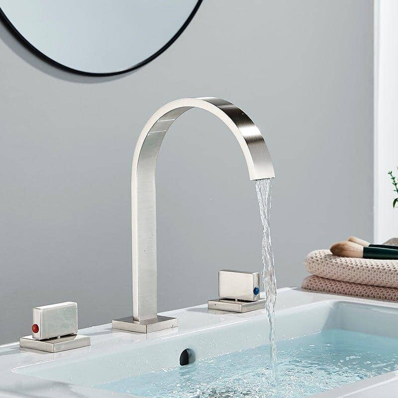 Torneira Moderna Duplo Comando Folt Lavatório 3 peças Misturador