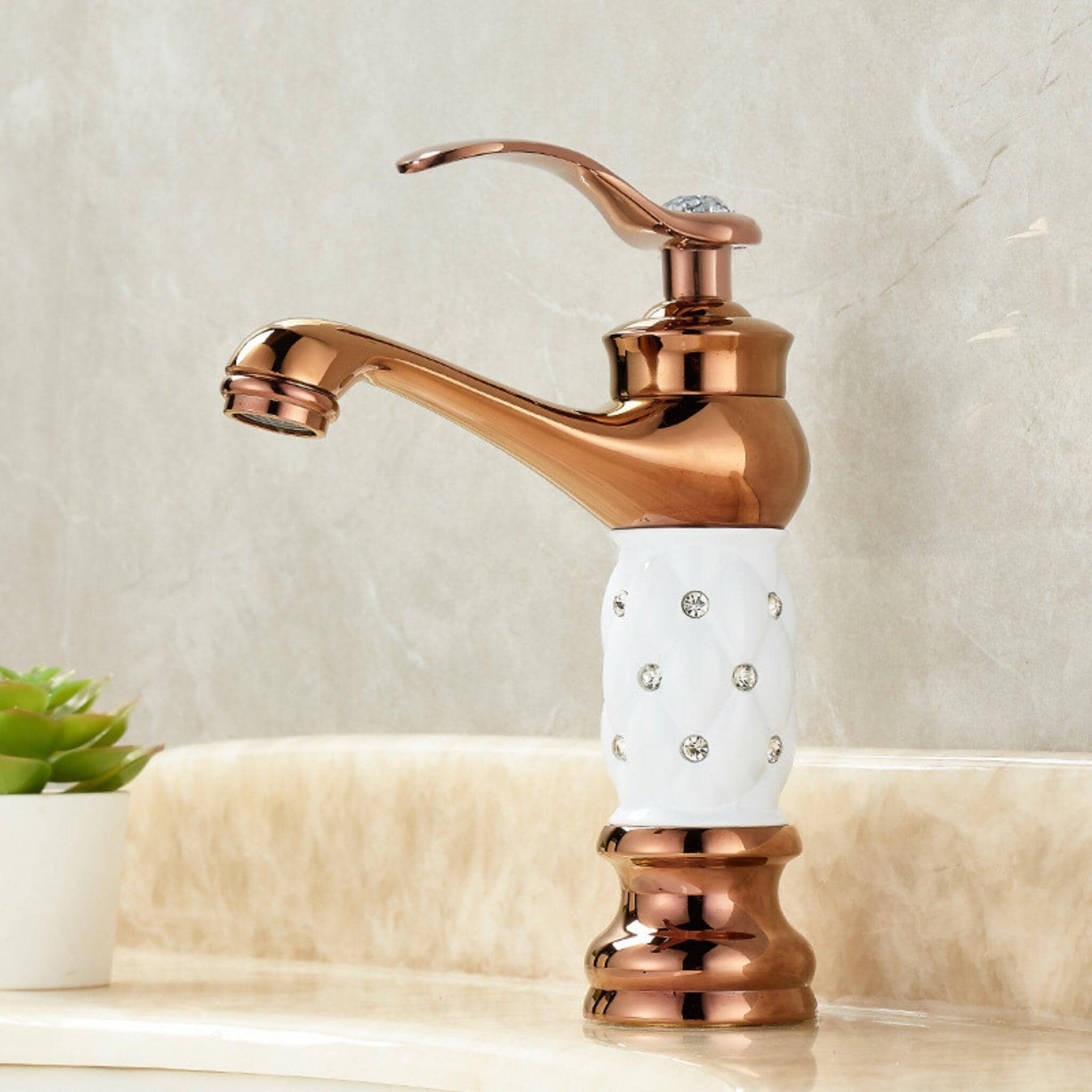 Torneira Para Banheiro Monocomando Com Cristais Siren