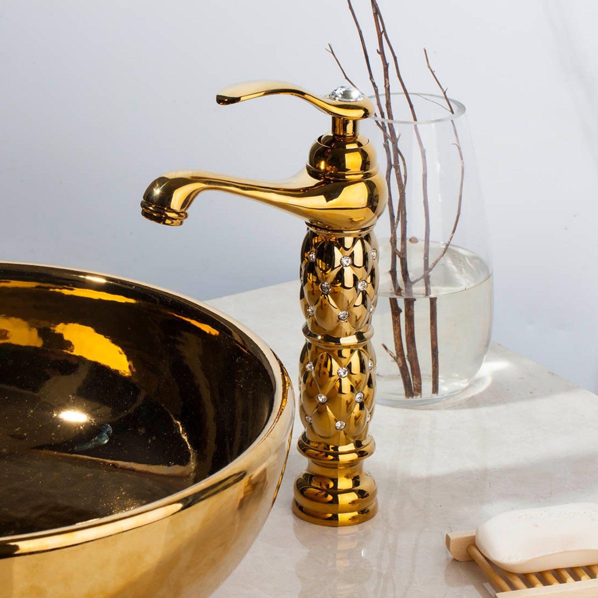 Torneira Para Banheiro Monocomando Com Cristais Siren