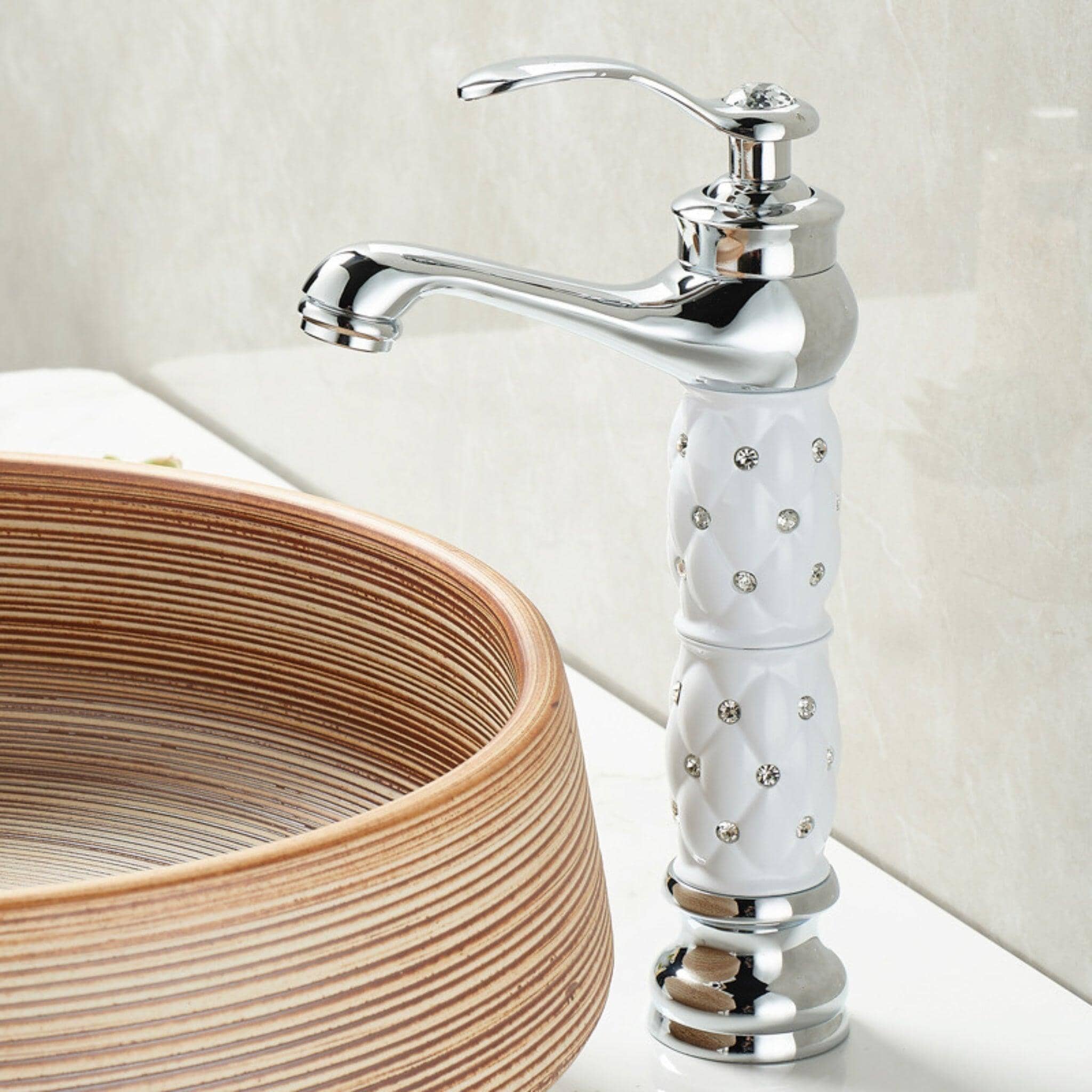 Torneira Para Banheiro Monocomando Com Cristais Siren