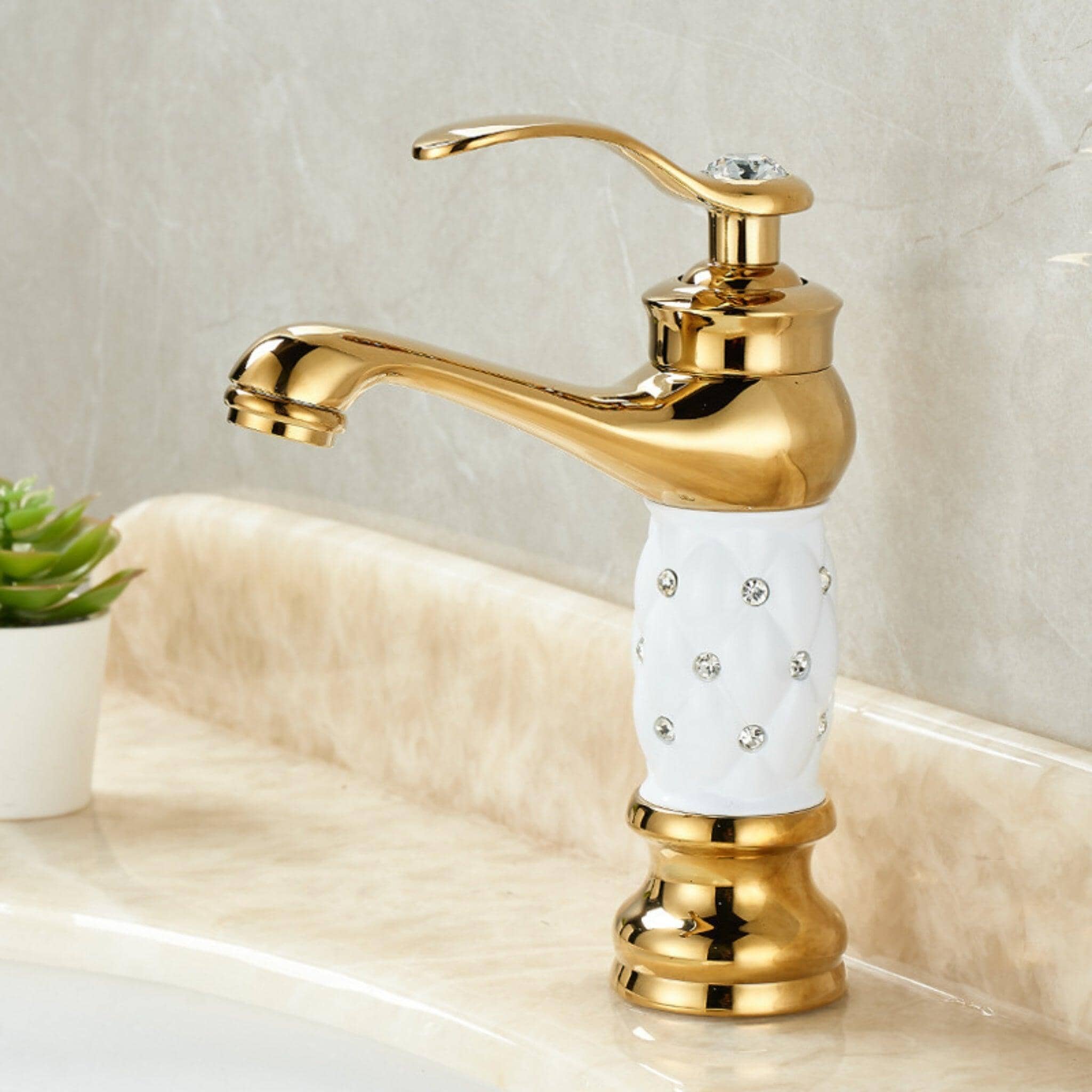 Torneira Para Banheiro Monocomando Com Cristais Siren