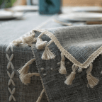 Toalha de Mesa Retangular em Linho de Algodão